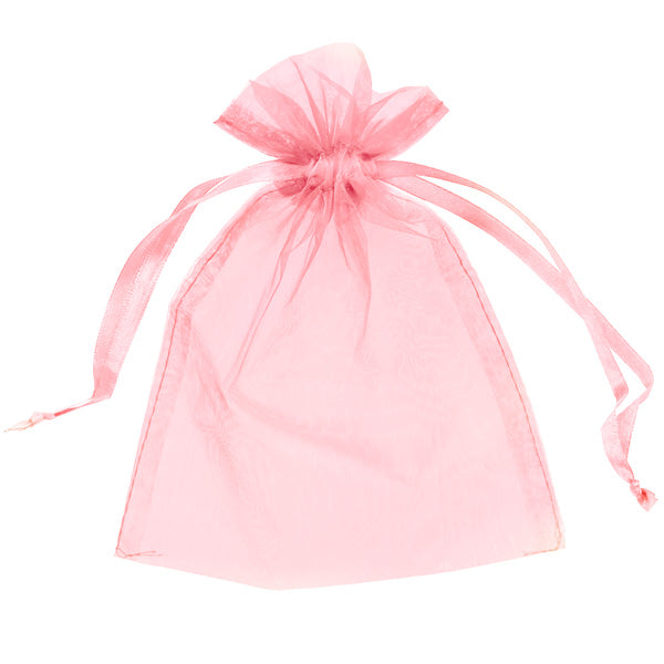 15 X 10 CM ORGANZA BAGS PINK - 6 PCS