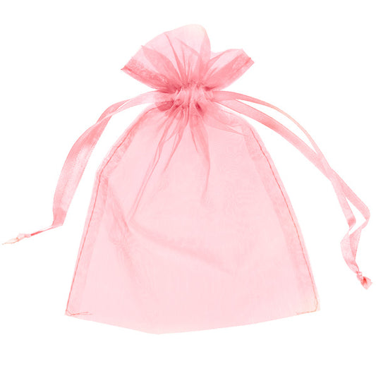 12 X 10 CM ORGANZA BAGS PINK - 8 PCS