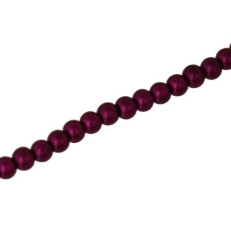 4 MM GLASS PEARL BEADS - APPROX 220/PCS - PLUM