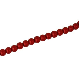 4 MM GLASS PEARL BEADS - APPROX 220/PCS -APPLE RED
