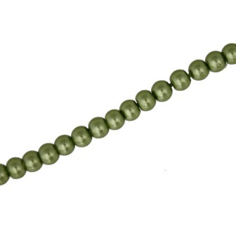 4 MM GLASS PEARL BEADS - APPROX 220/PCS - LIGHT OLIVE