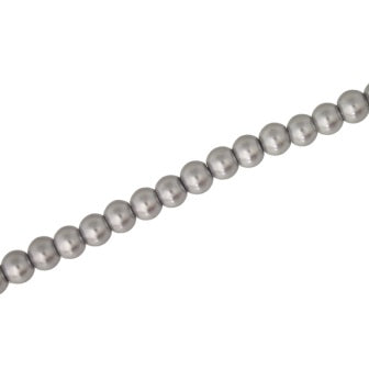 4 MM GLASS PEARL BEADS - APPROX 220/PCS - SILVER