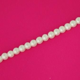 4 MM GLASS PEARL BEADS - APPROX 220/PCS - WHITE