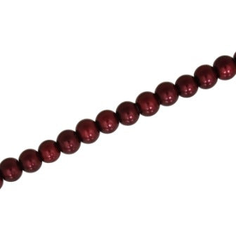 6 MM GLASS PEARL BEADS  - APPROX  145 / PCS -  BURGANDY