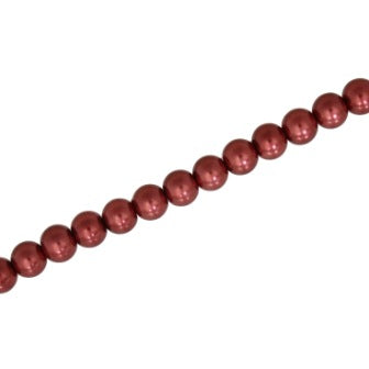 6 MM GLASS PEARL BEADS  - APPROX  145 / PCS -  DUSKY ROSE