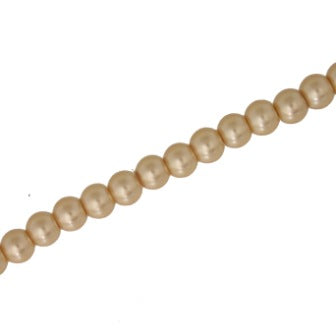 6 MM GLASS PEARL BEADS  - APPROX  145 / PCS -  LIGHT BEIGE