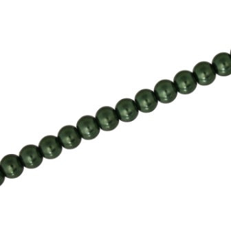 6 MM GLASS PEARL BEADS  - APPROX  145 / PCS -  COMBAT GREEN