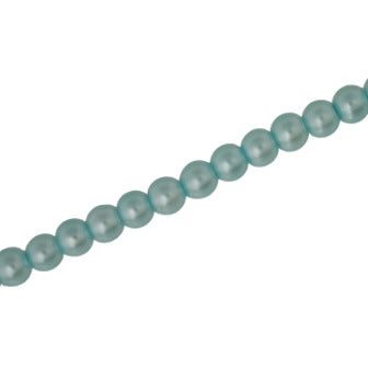 6 MM GLASS PEARL BEADS  - APPROX  145 / PCS -  PALE AQUA