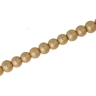 8 MM GLASS PEARL BEADS - APPROX 105 / PCS - LIGHT TAN