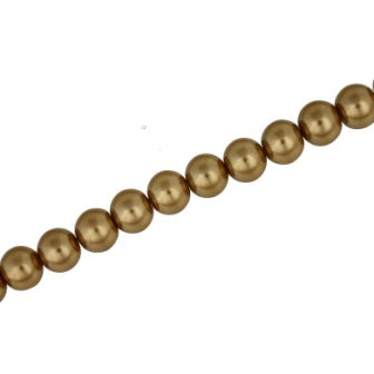 8 MM GLASS PEARL BEADS - APPROX 105 / PCS - DARK BEIGE