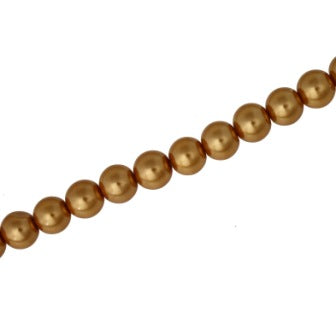 8 MM GLASS PEARL BEADS - APPROX 105 / PCS - CARAMEL