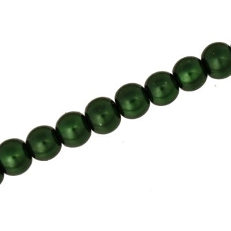 10 MM GLASS PEARL BEADS - APPROX 85 / PCS - DARK GREEN