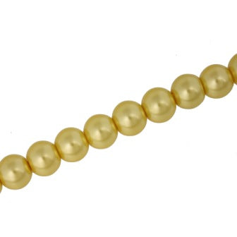 10 MM GLASS PEARL BEADS - APPROX 85 / PCS - PALE GOLD