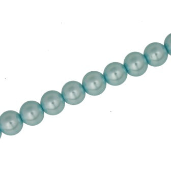 10 MM GLASS PEARL BEADS - APPROX 85 / PCS - AQUA