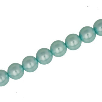 12 MM GLASS PEARL BEADS - APPROX 72 / PCS - AQUA