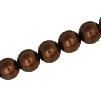 16 MM GLASS PEARL BEADS - APPROX 54 PCS - CHOCOLATE