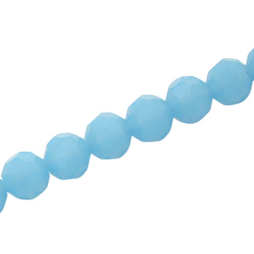 10 MM FACETED ROUND BEADS APPROX 72/PCS - PEARL  LT AQUA