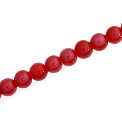 6 MM ROUND GLASS PEARLIZED BEADS RED - 145 PCS