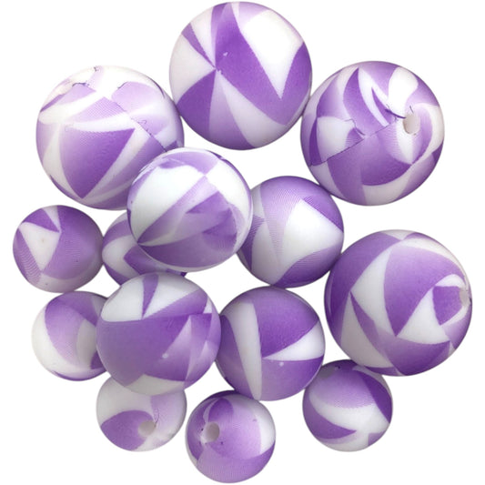 SILICONE BEADS - PURPLE POLYGON