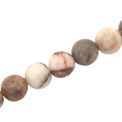 PINK ZEBRA JASPER 12 MM ROUND BEADS - APPROX 32 PCS