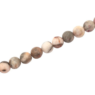 PINK ZEBRA JASPER 6 MM ROUND BEADS - APPROX 60 PCS