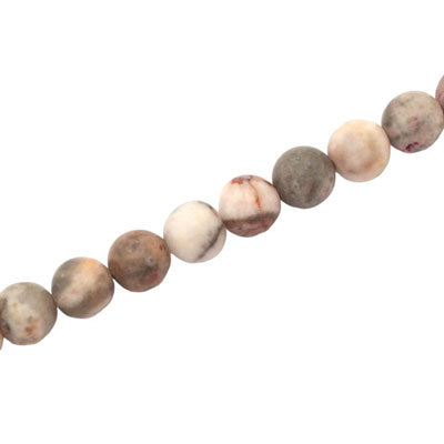 PINK ZEBRA JASPER 8 MM ROUND BEADS - APPROX 45 PCS