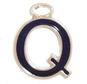 16mm Q black enamel charm