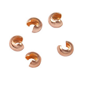 4 MM ROSE GOLD CRIMP COVER - APPROX 50 PCS