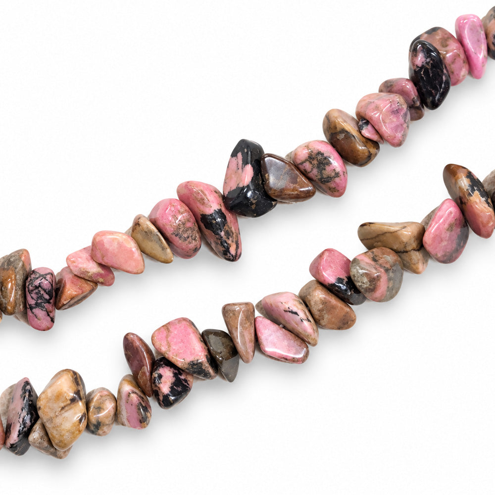 Rhodonite Large Chip Beads - 85cm Strand