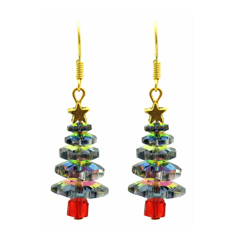 CHRISTMAS TREE EARRINGS KIT - VITRAIL GOLD