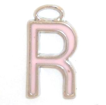 16mm R pink enamel charm