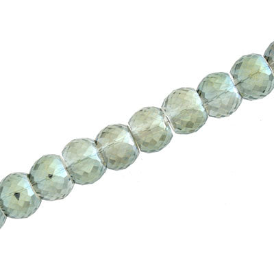 10 X 8 MM CRYSTAL RONDELLE BEADS SAGE- APPROX 80 / PCS