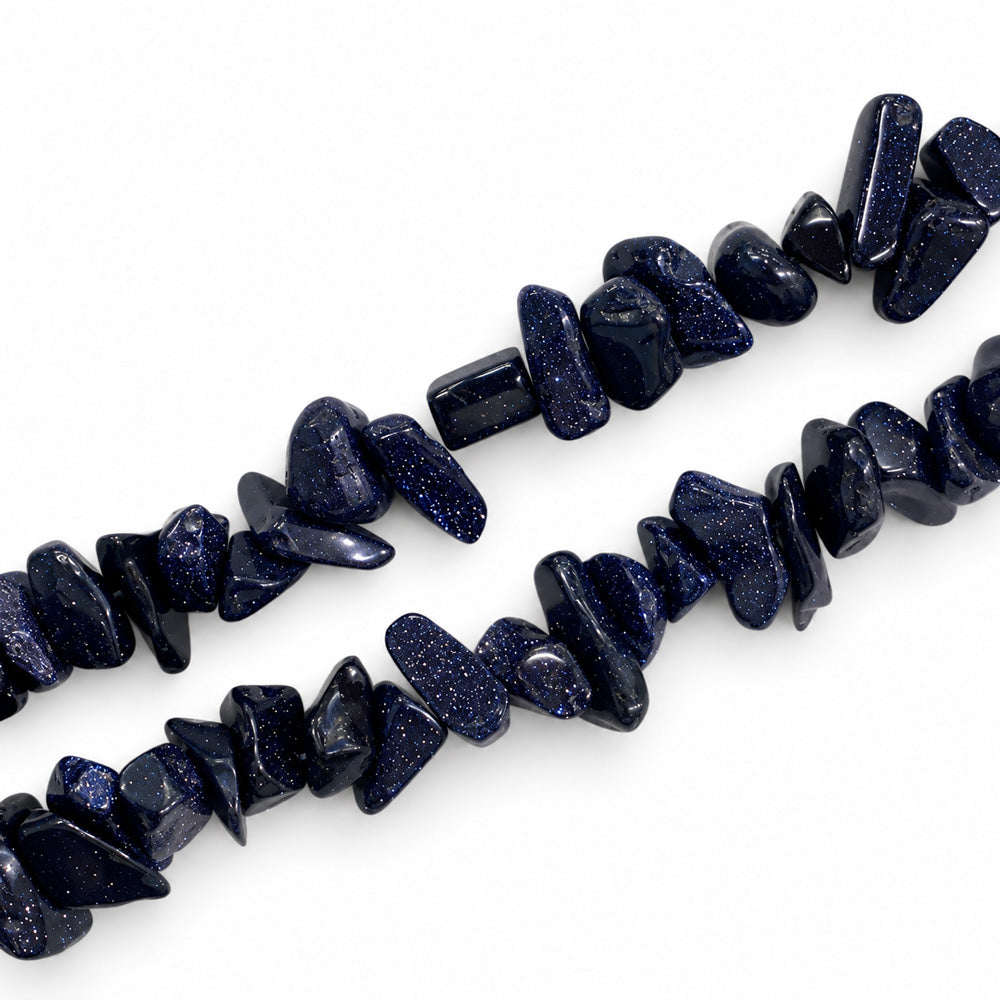Blue Sandstone Large Chip Beads - 85cm Strand