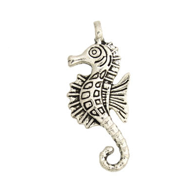 SEAHORSE CHARM 30 MM SILVER - 10 PCS
