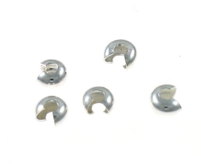 5mm silver crimp cover pack of 40