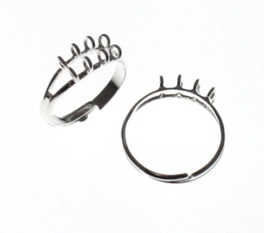 silver 8 loop ring - 2 pcs