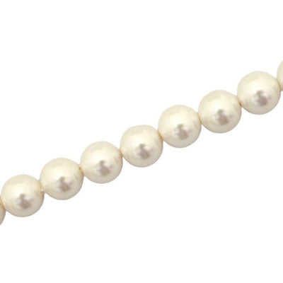 10 MM ROUND WHITE SHELL BEADS - 40 PCS