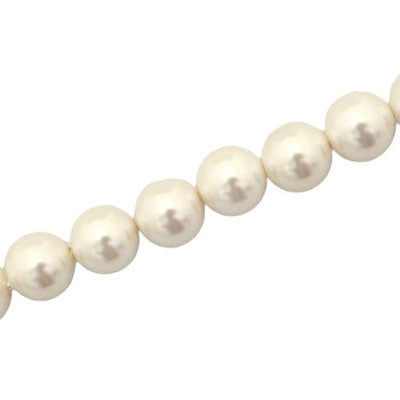 12 MM ROUND WHITE SHELL BEADS - 33 PCS