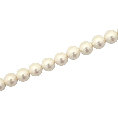 7 MM ROUND WHITE SHELL BEADS - 55 PCS