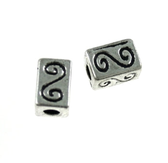 10x6mm silver 9 beads