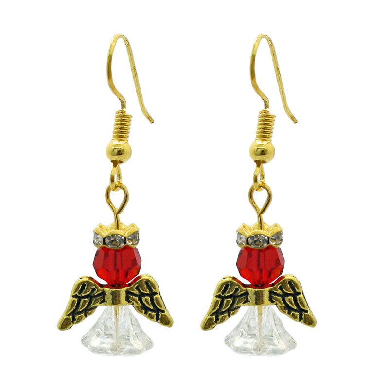 SMALL ANGEL EARRINGS KIT RED / GOLD