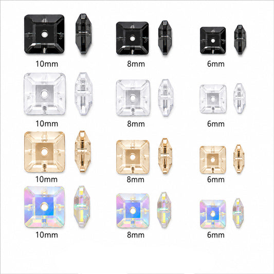 SQUARE CRYSTAL BEADS 6MM - 8MM - 10MM