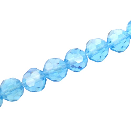 10 MM FACETED ROUND BEADS APPROX 72/PCS - AQUA AB