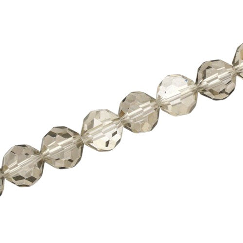 10 MM FACETED ROUND BEADS APPROX 72/PCS - BLACK DIAMOND