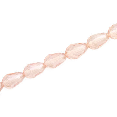 12 X 8 MM CRYSTAL TEARDROP BEADS LIGHT PINK AB - APPROX 60 PCS