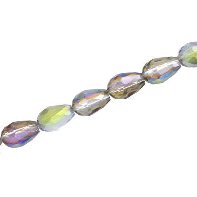 12 X 8 MM CRYSTAL TEARDROP BEADS CRYSTAL RAINBOW - APPROX 60 PCS