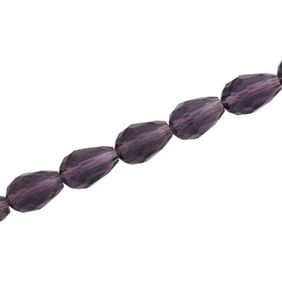 15 x 10 MM CRYSTAL TEARDROP BEADS AMETHYST - APPROX 50 PCS