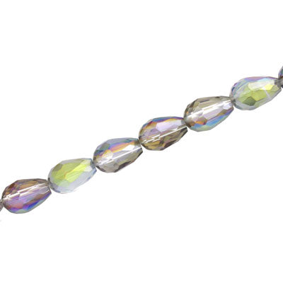 8 X 6 MM CRYSTAL TEARDROP BEADS CRYSTAL RAINBOW - APPROX 72 PCS
