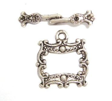 18 mm silver toggle 8 sets