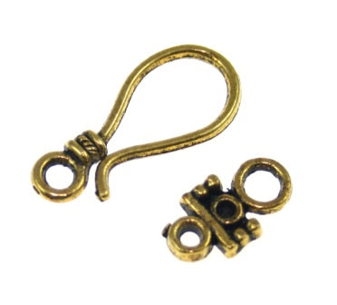 24 x 10 mm Gold Hook-and-Eye Clasp - 9 sets